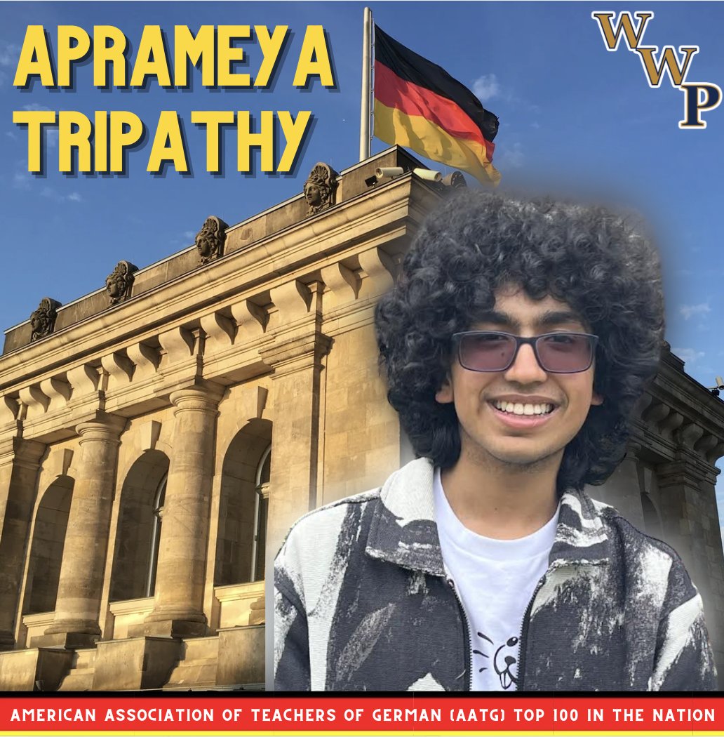 Out of 13,500+ participants, HSN's Wallace Snow earned a full AATG scholarship to study in Germany! 🇩🇪 Congrats also to Gia Rajani &amp; Aprameya Tripathy for being named among the top 100 German students nationwide! 🎉 #AATG #WWPRSD