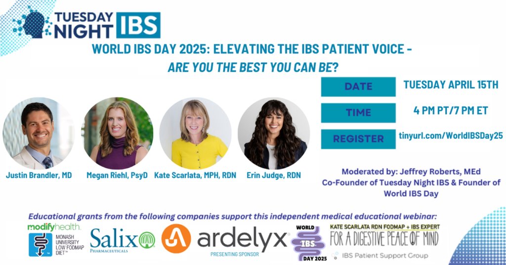 Monash FODMAP (@monashfodmap) on Twitter photo Don't forget the <a href="/TuesdayNightIBS/">#TuesdayNightIBS</a> #TNIBS <a href="/WorldIBSDay/">World IBS Day</a> webinar organised by the <a href="/IBSpatient/">Jeffrey Roberts, MS BSc</a> support group today at 7pm-8pm US Eastern Time / 9am-10am Australian Eastern Time
Registration: us06web.zoom.us/webinar/regist… Don't forget the <a href="/TuesdayNightIBS/">#TuesdayNightIBS</a> #TNIBS <a href="/WorldIBSDay/">World IBS Day</a> webinar organised by the <a href="/IBSpatient/">Jeffrey Roberts, MS BSc</a> support group today at 7pm-8pm US Eastern Time / 9am-10am Australian Eastern Time
Registration: us06web.zoom.us/webinar/regist…