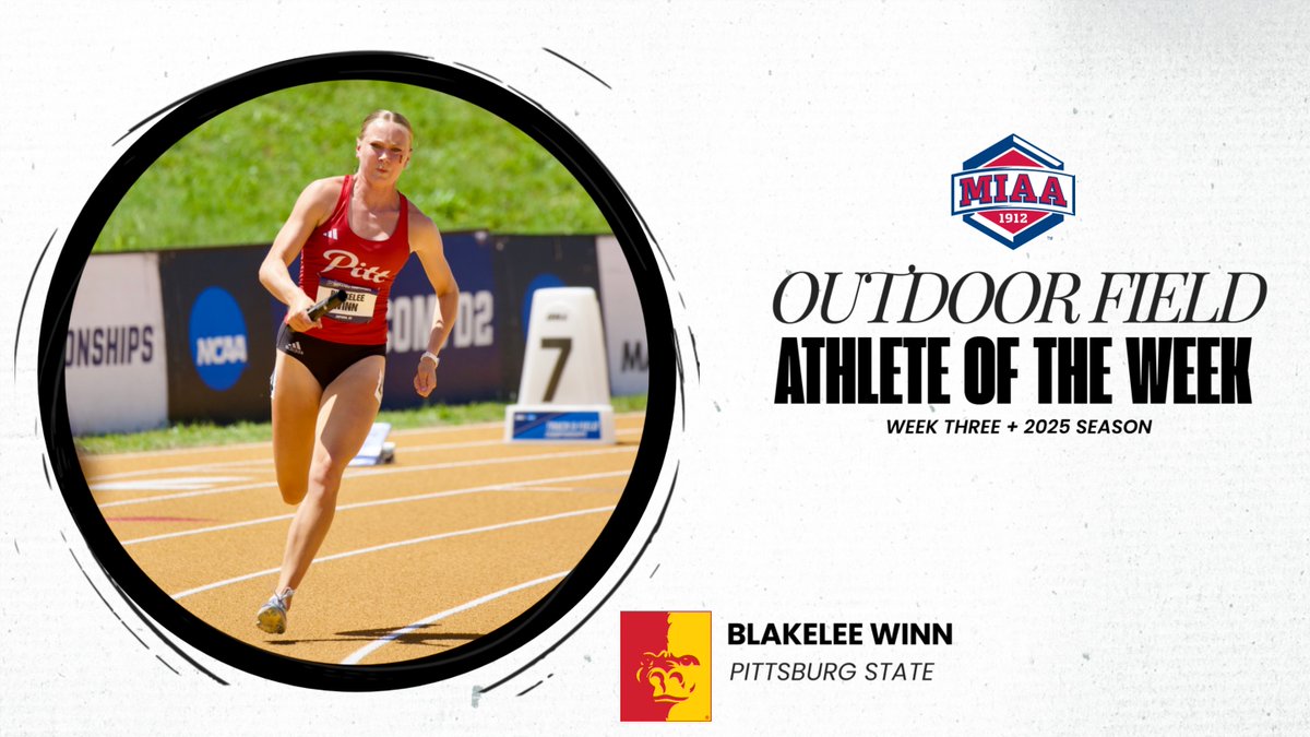 TheMIAA's tweet photo. It's a sweep for @GorillasTrack as Blakelee Winn and Diandrenique Gaines each posted two top 10 national marks to be named our latest 𝙈𝙄𝘼𝘼 𝙏𝙍𝘼𝘾𝙆 &amp; 𝙁𝙄𝙀𝙇𝘿 𝘼𝙏𝙃𝙇𝙀𝙏𝙀𝙎 𝙊𝙁 𝙏𝙃𝙀 𝙒𝙀𝙀𝙆🦍🧹

📰 https://t.co/3k3ck0htIj
#BringYourAGame https://t.co/97oju0vBhg