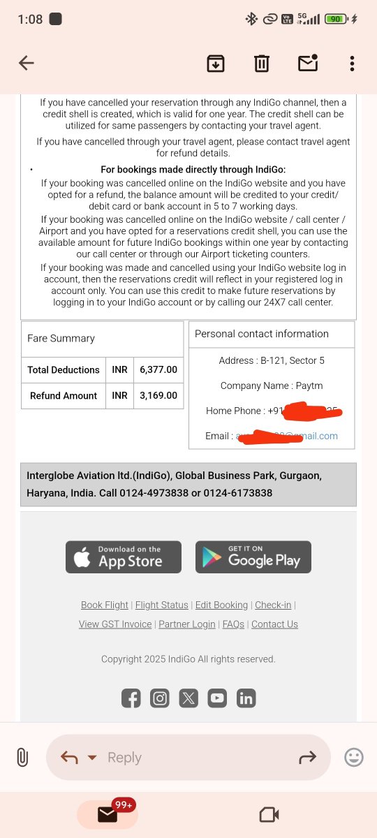 VaseemA01667790's tweet image. Booked a round-trip flight via @Paytm . Paid ₹ 10925, cancelled with FREE cancellation protection.

Now they say:
Refund = ₹3169

So where did the rest vanish? Into thin air like their ethics?
@PaytmTravelCare 
@Paytmcare  – I need answers, not illusions.
#PaytmScam #BeimanApp