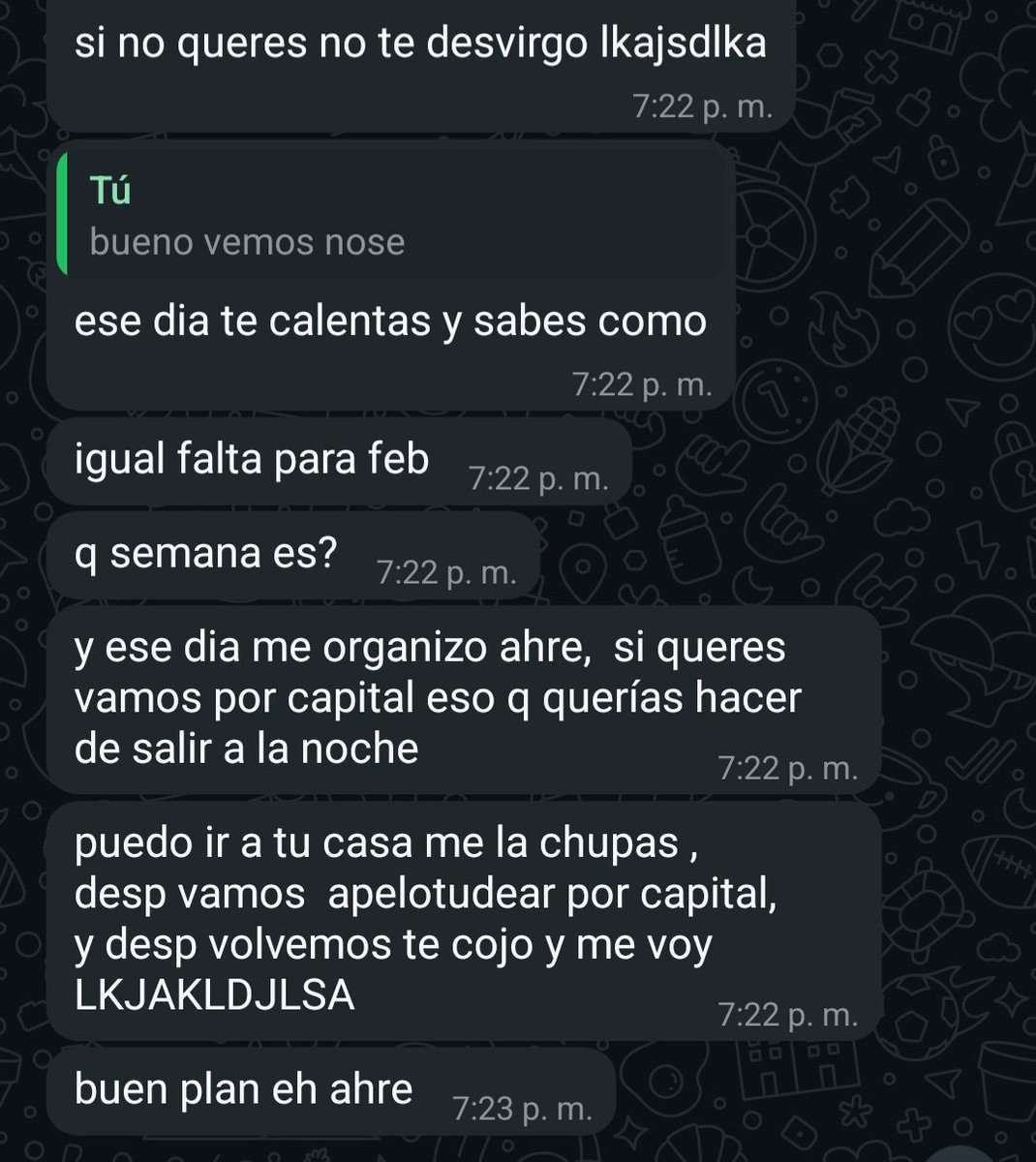 rotayymalparada's tweet photo. @nickifuyu Diciéndole a una menor de edad que se la quiere comer y que le chupe la pija, súper inocente el amigo de ustedes, eh. https://t.co/dBdhcl2AHY