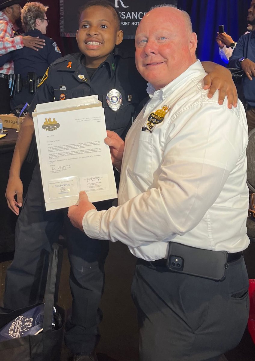 DJ Daniel is a 13-year old from Houston, Texas that has a terminal cancer diagnosis and a dream of becoming a police officer. His story has gained national attention and since then he has been sworn in by over 900 police departments. Read full story: backstoppers.org/backstoppers-h…