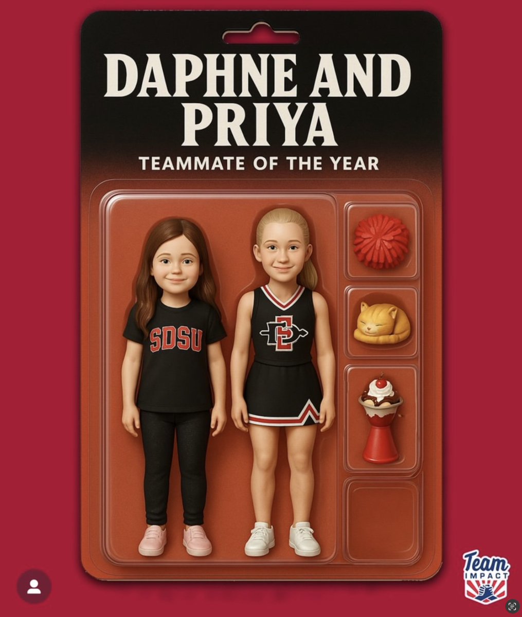 David Sciacero (@davidsciacero) on Twitter photo VOTE: Our daughter Priya
<a href="/SDSUCheer/">SDSU Cheer</a> was nominated to be Teammate Of The Year. <a href="/GoTeamIMPACT/">Team IMPACT</a>
Please help by voting for Priya & Daphne. bit.ly/4i8MWnb VOTE: Our daughter Priya
<a href="/SDSUCheer/">SDSU Cheer</a> was nominated to be Teammate Of The Year. <a href="/GoTeamIMPACT/">Team IMPACT</a>
Please help by voting for Priya & Daphne. bit.ly/4i8MWnb