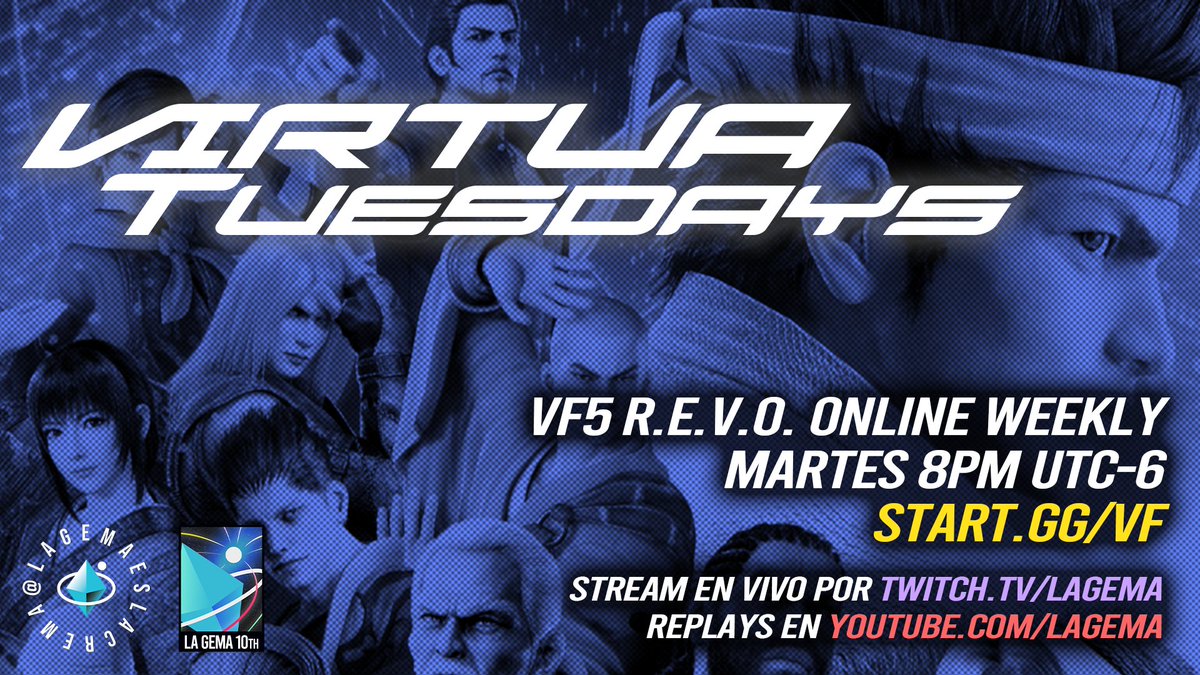 ESTA NOCHE!

VIRTUA TUESDAYS
Virtua Fighter 5 R.E.V.O. Online Weekly

📆Cada martes
⌚8pm CDMX UTC-6 (registro acaba 7:30)
💰Matcherino en todas las fechas
🆓Entrada GRATIS

📤Registro @ start.gg/vf