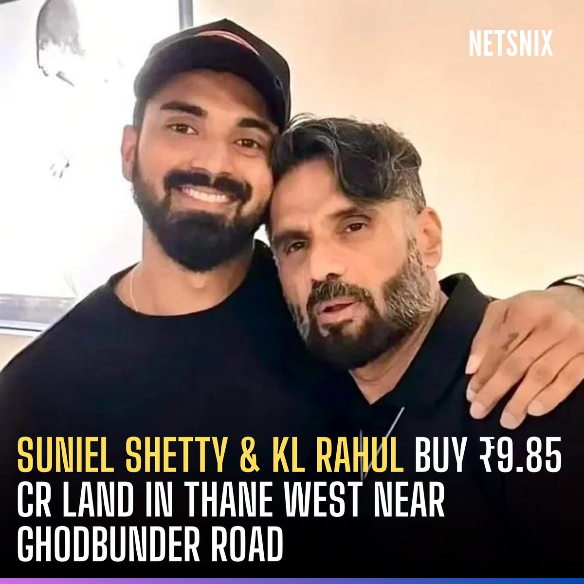 NetSnix's tweet image. Actor Suniel Shetty &amp;amp; Cricketer KL Rahul have jointly purchased a prime 7-acre plot worth ₹9.85 Cr in Owale, Thane West, near Ghodbunder Road.

Registered in March 2025, the land is part of a larger 30-acre estate. Stamp duty: ₹68.96L, Regn fee: ₹30K.

#SunielShetty #NetSnix