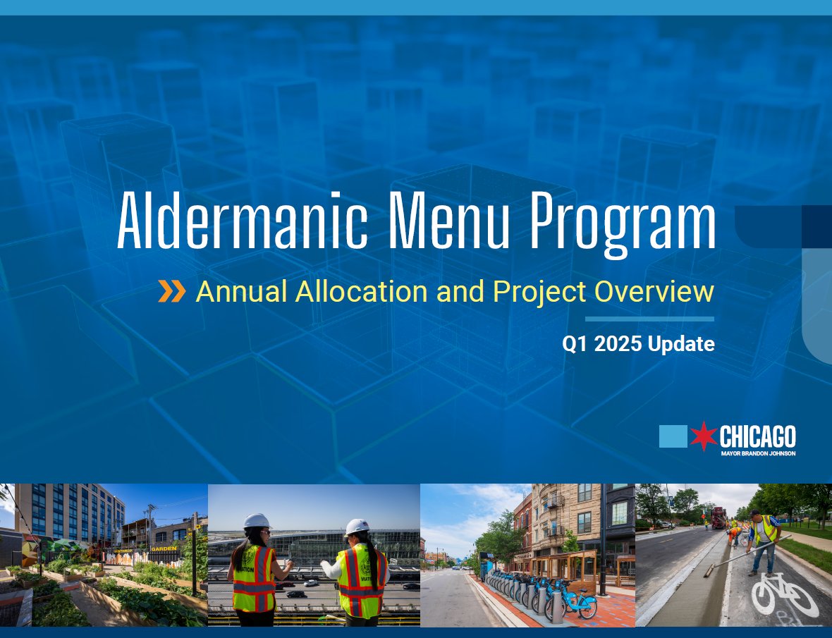 ChicagoBudget's tweet image. 🚨Neighborhood Investments in Action! 🚧 
Today, OBM released the Q1 2025 Aldermanic Menu Program update, detailing the $1.5 million allocated to each Chicago Ward. See how your alder is using capital funding to invest locally.

Read the full report here: bit.ly/2025Aldermanic…