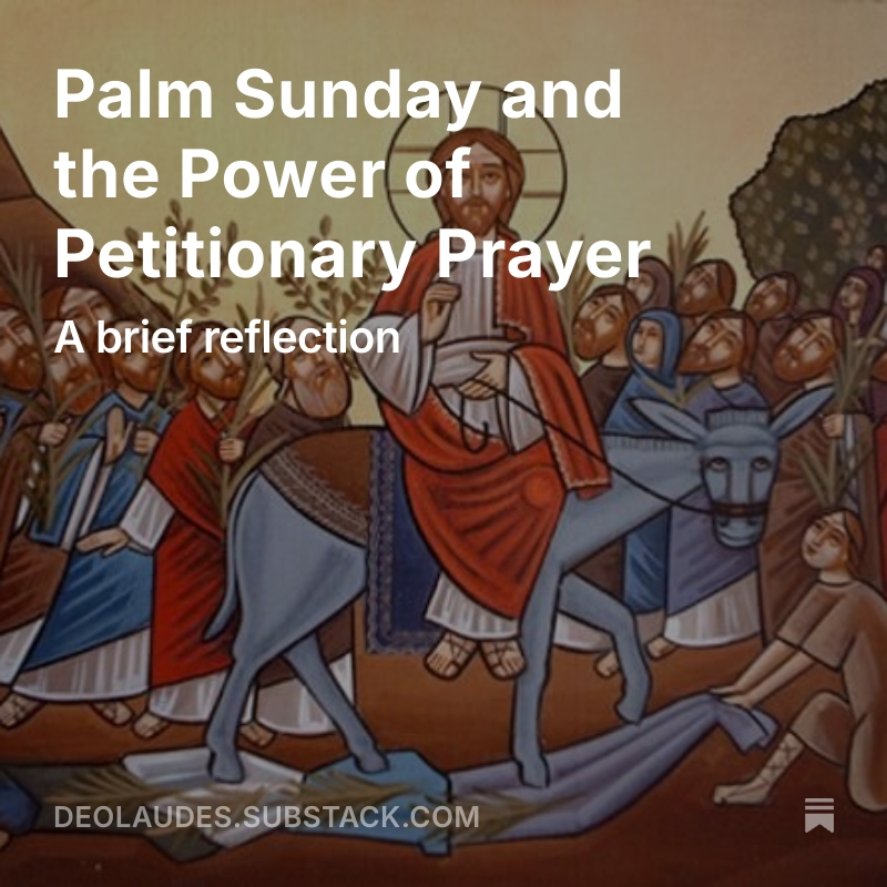 loganhoffman9's tweet image. A Holy Week reflection on Palm Sunday and prayer. 

open.substack.com/pub/deolaudes/…