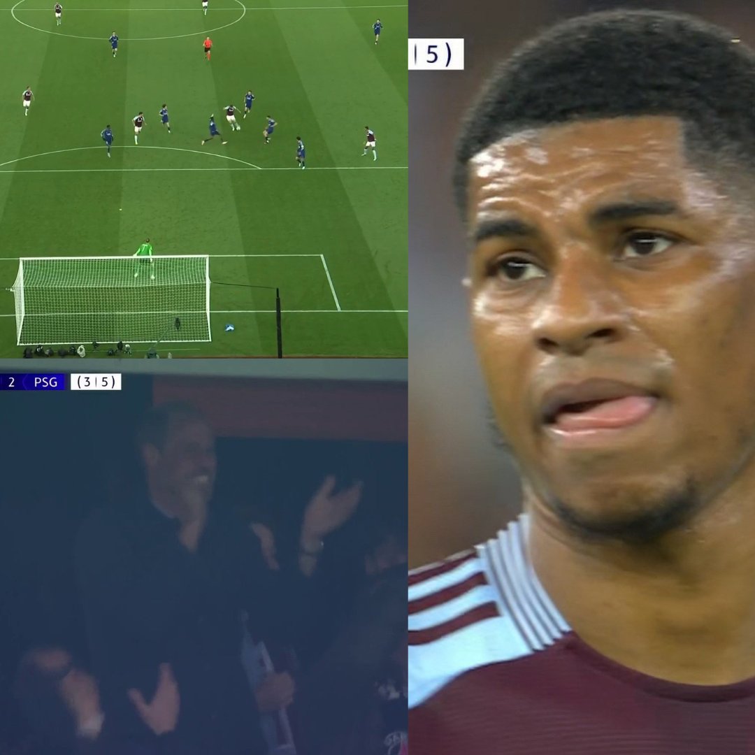 What a comeback from Aston Villa — pure Champions League drama.
Prince William eyeing Rashford after that rocket like he's just found the future King of Wembley.