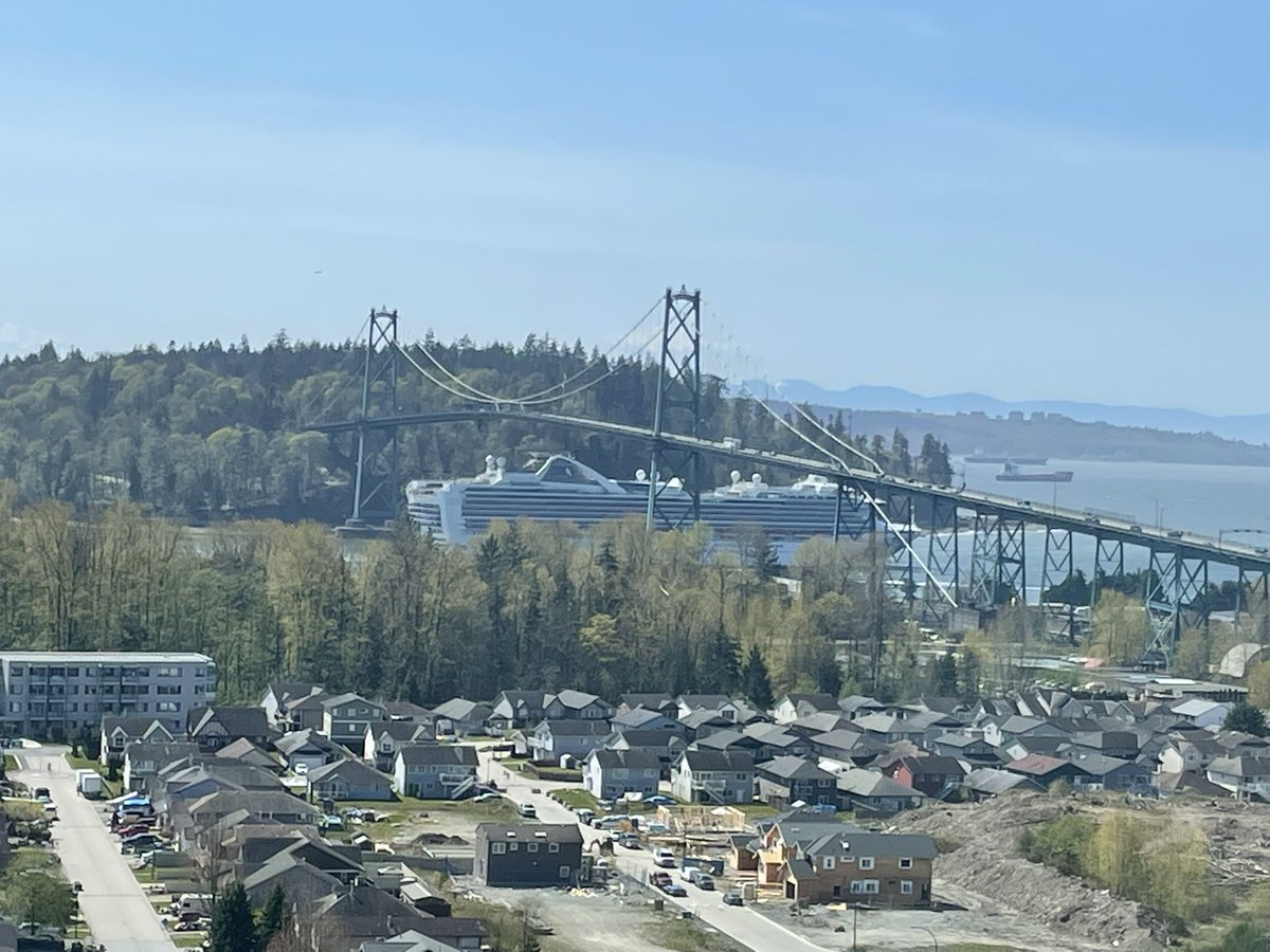Cruise ship season is back! Lions Gate Bridge.