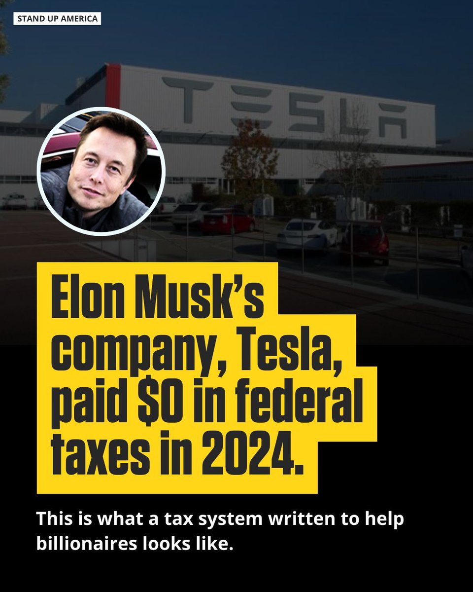What they don’t want us to pay attention to on this Tax Day: Tesla paid $0 in taxes in 2024, yet Trump and congressional Republicans are working to pass even more tax handouts for billionaires and big corporations, while the rest of us get stuck with the bill.