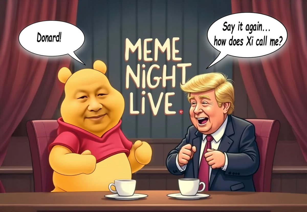 xijingonsol's tweet photo. MEME NIGHT LIVE
with your host, the censored bear 🐻📺
#XIJINGPOOH — too cute to ban, too viral to ignore. https://t.co/tld9bHs1yy