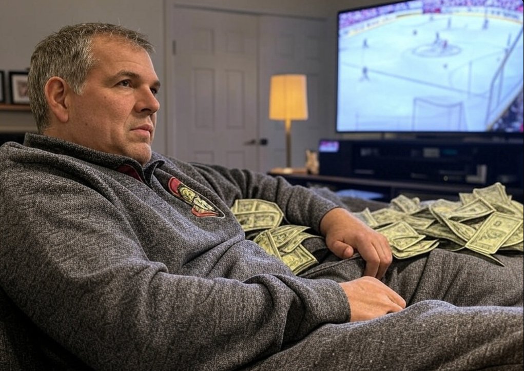 LalimesMartian's tweet photo. This is Jeff. Jeff re-sold his Ottawa Senators playoffs tickets for a $300 profit, and now has to watch the games from home. Jeff doesn't care that he subjected the innocent Sens fans in the seats around him to sitting next to an obnoxious Leafs Fan.

Don't be like Jeff. #GoSensGo