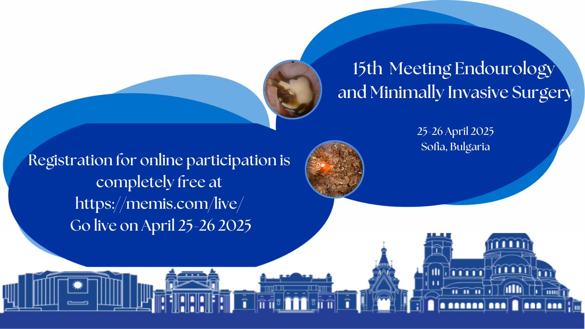 The 15th Symposium on Endourology and Minimally Invasive Surgery will take place both in person and online on April 25-26, 2025, in Sofia. For more details, visit memis-bg.com. Online participation is completely free, and you can register now at memis-bg.com/live/