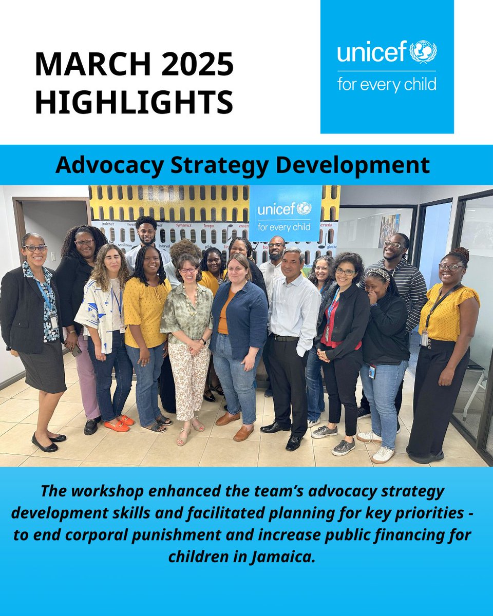 UNICEFJamaica's tweet photo. ✨ We launched #digitaltransformation for education 🥗 We promoted better nutrition and healthier food environments 
🛡️ We advanced #childprotection initiatives 
📣 We shaped our new advocacy strategy 
📝 And so much more!  

#UNICEFJamaica
#MarchHighlights
#MonthlyRecap https://t.co/ou3XpJBVUQ