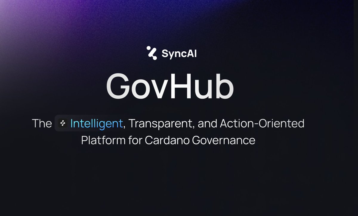 SyncAI_Network's tweet photo. Thank you for 80 users on the GovHub! 🤝  

Welcome to a more unified governance landscape.

Last week we formally introduced you to v1.0 of the SyncAI GovHub, a powerful platform designed to transform governance from a scattered process to a more guided, transparent and collaborative experience. 

Our core focus is to provide every Cardano stakeholder with the needed tooling to effectively participate in shaping Cardano's future via decentralized governance. 

❤️‍🔥Thank you to each and every one of you who has checked out the Hub, provided feedback, reported bugs, etc. We appreciate you!