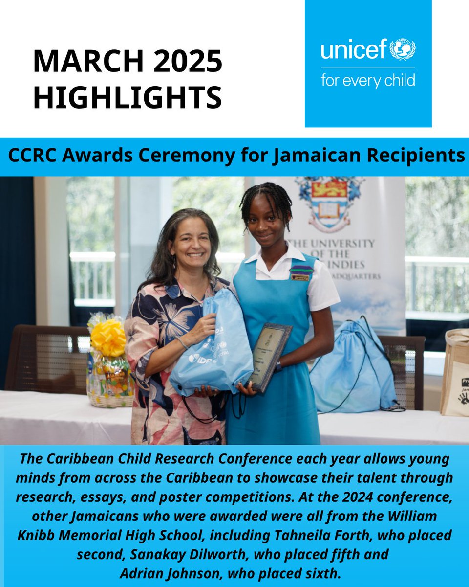 UNICEFJamaica's tweet photo. Together with partners, we continue to drive change #ForEveryChild.  

#MarchHighlights
#MonthlyRecap
#UNICEFinAction 
#UNICEFJamaica 
#DigitalTransformation 
#QualityEducation https://t.co/fFjlr0UiZR