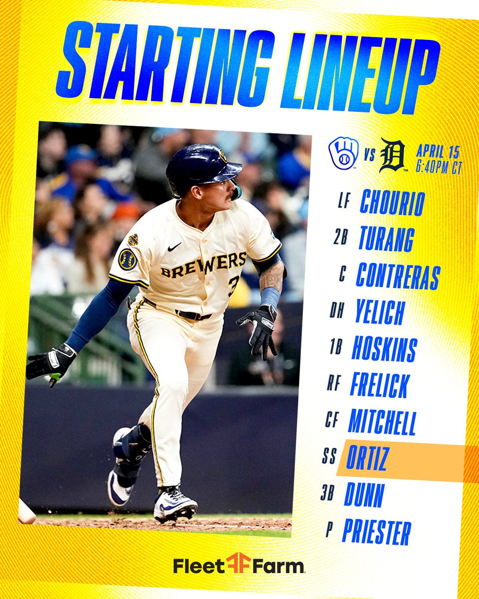 Brewers's tweet photo. Whole squad's wearing No. 42 tonight #Jackie42

📺: @fox6now, @FanDuelSN_WI 
📻: @620wtmj 

#ThisIsMyCrew x @fleet_farm https://t.co/cBLBboPirz