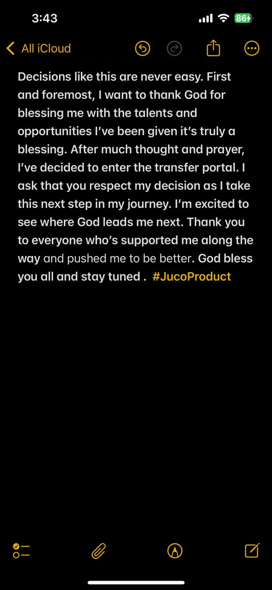 I will be entering the Transfer Portal with 2 years of eligibility excited for the future🙏🏾  #JUCOPRODUCT