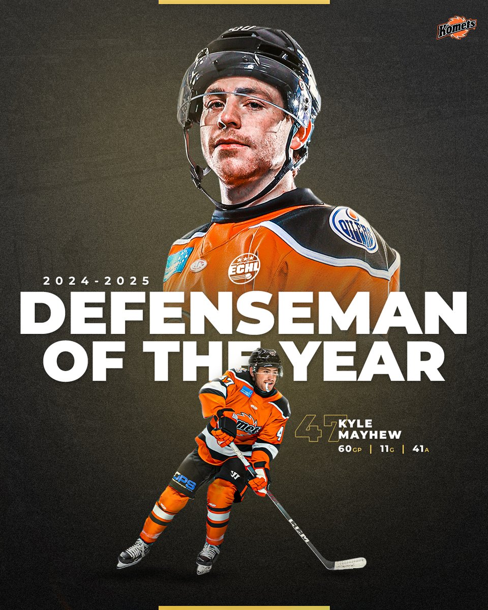 Kyle Mayhew is your <a href="/ECHL/">ECHL</a> Defenseman of the Year!

Congrats, Kyle!