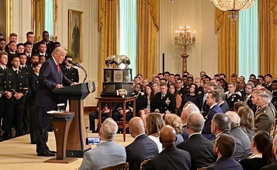 Secretary of Defense Pete Hegseth (@secdef) on Twitter photo It was an honor to celebrate the midshipman from the <a href="/NavalAcademy/">U.S. Naval Academy</a> for their victory in the Commander-In-Chief Bowl at the White House.
We couldn't be more proud of these future leaders. It was an honor to celebrate the midshipman from the <a href="/NavalAcademy/">U.S. Naval Academy</a> for their victory in the Commander-In-Chief Bowl at the White House.
We couldn't be more proud of these future leaders.