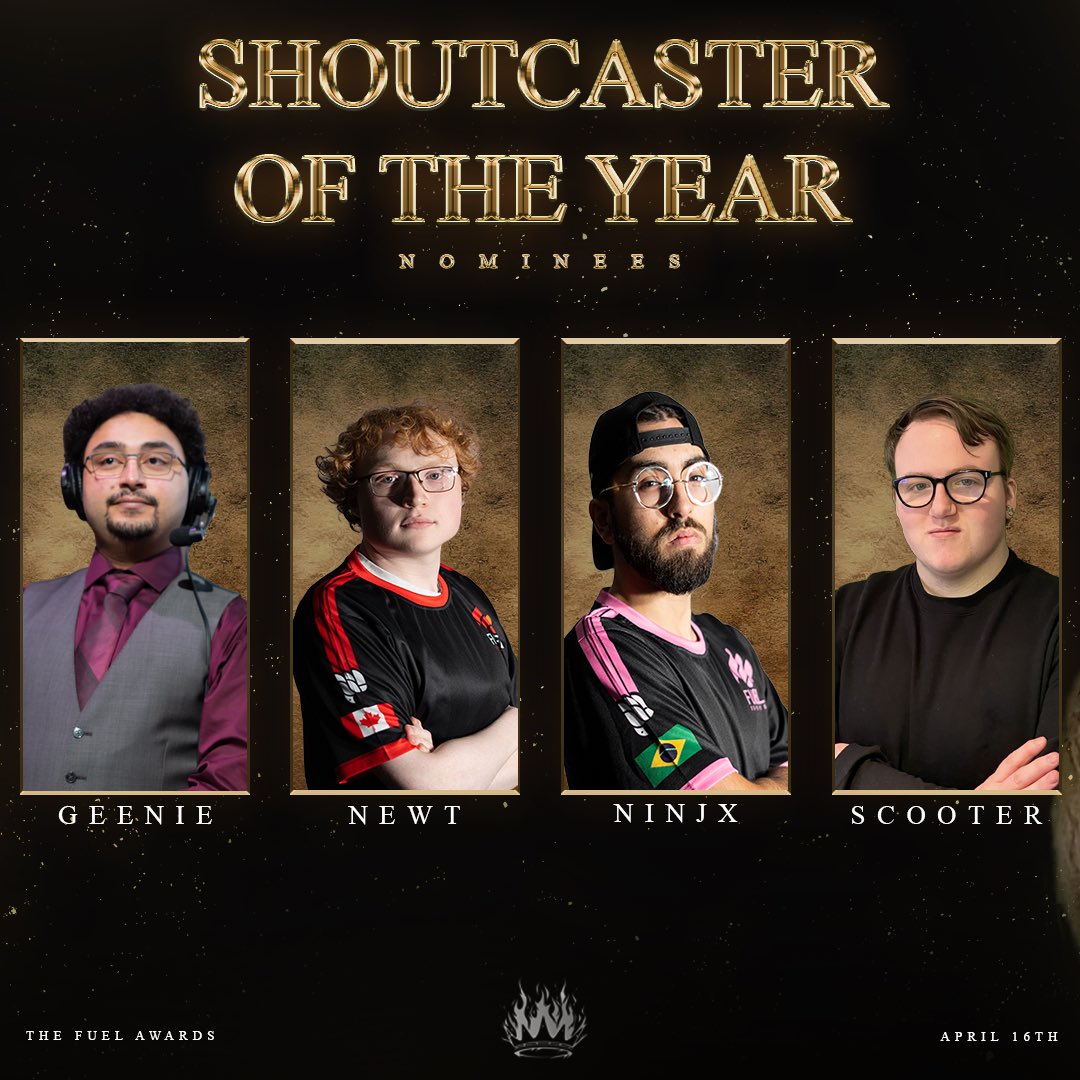 Beginning our staff awards, here’s the nominees for Shoutcaster of the Year:

- Geenie
- Newt
- Ninjx
- <a href="/Scooter_CS/">Scooter</a>