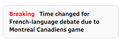 Canadian priorities...