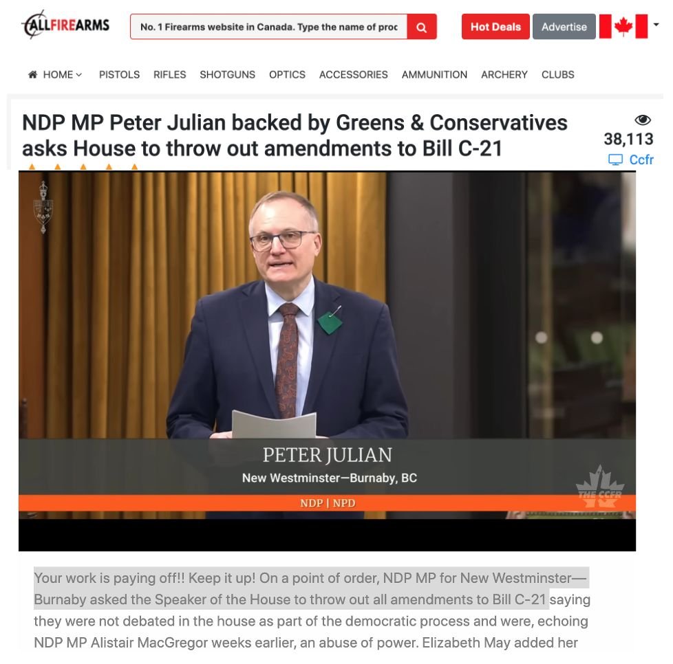 Polysesouvient's tweet image. The @NDP, along with the @CPC_HQ, worked to defeat amendments G4 &amp;amp; G46 that would have embedded a ban on assault weapons in the Criminal Code via #BillC21. They succeded. Fortunately, the @liberal_party went another route via #OIC. #ShortMemory