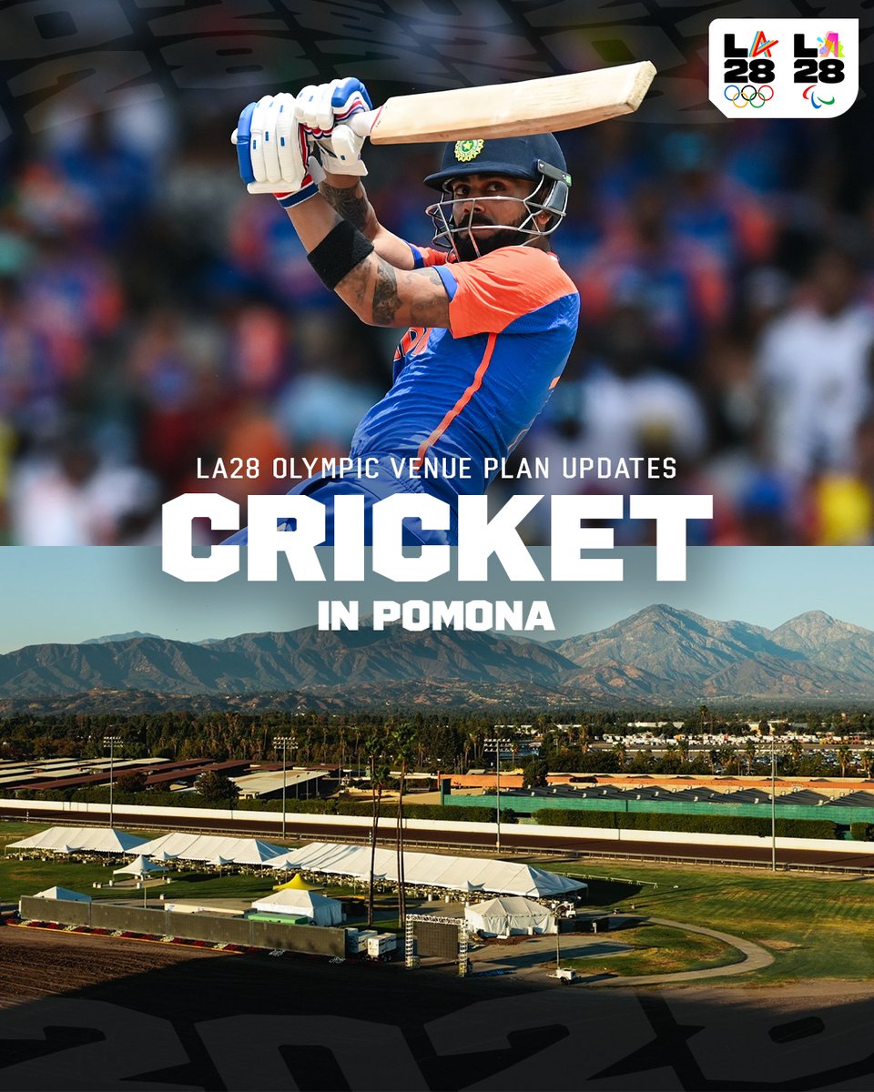 Cricket 🤝 West Coast. 

Cricket will make its triumphant Olympic return in 2028 from the Fairgrounds in Pomona, CA. 128 years in the making, we can't wait to see the cricketers out on the oval in SoCal.

<a href="/ICC/">ICC</a> | #LA28