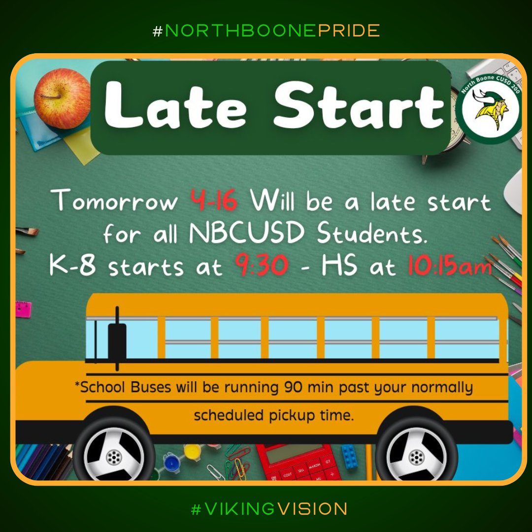 Late Start Reminder!