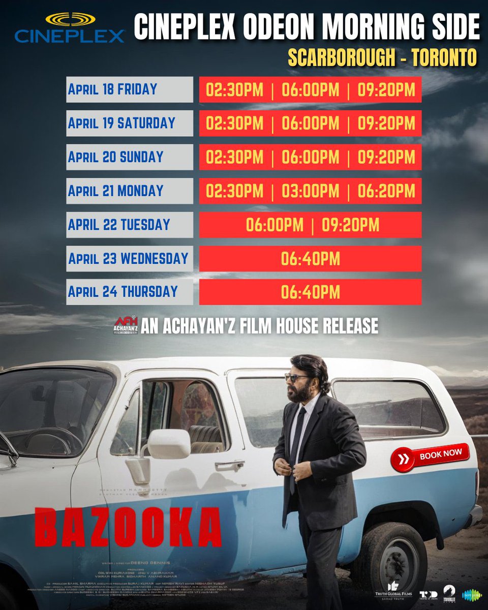 Keep Going <a href="/AchayanZ_Film/">Achayan'Z Film House</a> 👏🏻

#Bazooka at <a href="/CineplexMovies/">Cineplex</a> Cineplex Odeon ! Canada 🇨🇦 

#Mammootty