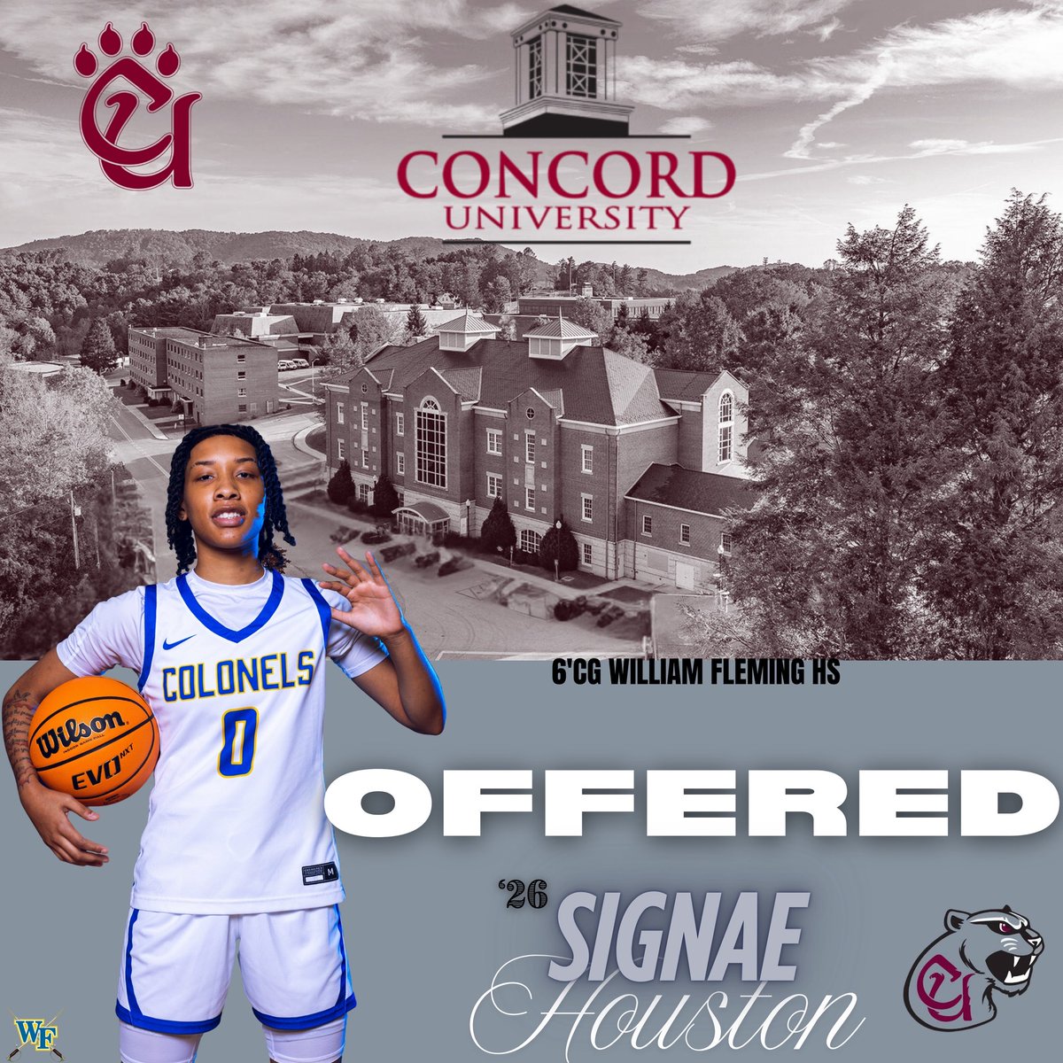 William Fleming Girls BB (@fleming_gbb) on Twitter photo Congrats to our โ26 ๐ซ <a href="/sighouston2026/">Signae Houston</a> on her offer from <a href="/CU_WBB/">Concord Womens Basketball</a> <a href="/MadisonMHeller/">Madison Heller</a> <a href="/MMBR_CoachGBell/">Major Movez Basketball Review #MMBR</a> <a href="/Timesland/">Timesland</a> <a href="/WFAthletics/">ColonelPride</a> <a href="/MaxPreps/">MaxPreps</a> <a href="/JrAllStar_VA/">Virginia Jr. All-Star GBB</a> <a href="/PGHVirginia/">Prep Girls Hoops Virginia</a> <a href="/InsiderExposure/">InsiderExposure</a> <a href="/coachkent02/">#alwaysinthegym</a> Congrats to our โ26 ๐ซ <a href="/sighouston2026/">Signae Houston</a> on her offer from <a href="/CU_WBB/">Concord Womens Basketball</a> <a href="/MadisonMHeller/">Madison Heller</a> <a href="/MMBR_CoachGBell/">Major Movez Basketball Review #MMBR</a> <a href="/Timesland/">Timesland</a> <a href="/WFAthletics/">ColonelPride</a> <a href="/MaxPreps/">MaxPreps</a> <a href="/JrAllStar_VA/">Virginia Jr. All-Star GBB</a> <a href="/PGHVirginia/">Prep Girls Hoops Virginia</a> <a href="/InsiderExposure/">InsiderExposure</a> <a href="/coachkent02/">#alwaysinthegym</a>