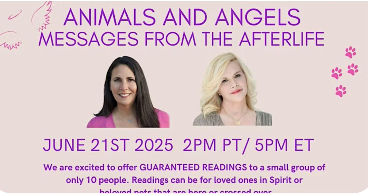 mediummari's tweet photo. Messages from your animals and angels! Only 2 more spots left!! Everyone guaranteed a reading! https://t.co/wIqJHlaUQq https://t.co/Y9N747gMPQ