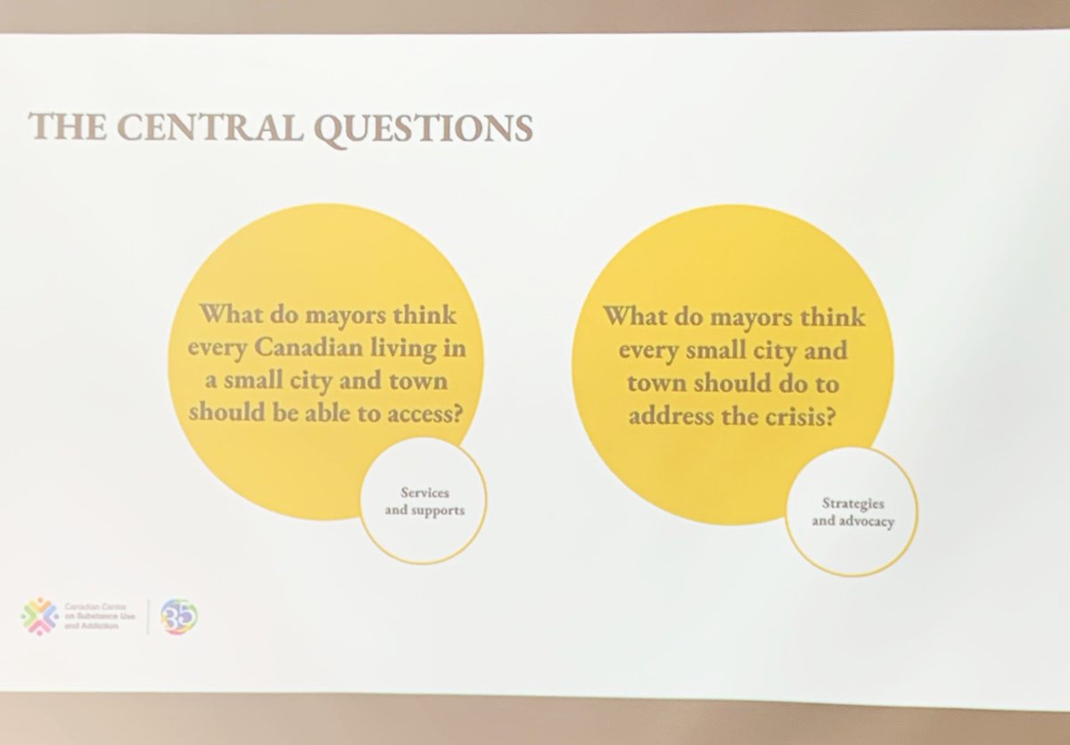More discussions today to refine a menu of options and approaches to the substance use crisis that municipalities can choose from, to fit their unique regional needs. 

#DuncanCity #Lethbridge #MLT #MunicipalLeadersTable #SmallCitiesInitiative