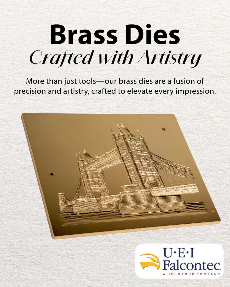 Crafted with unmatched precision and artistry, our bespoke brass embossing dies transform your image into an extraordinary dimensional work of art. Learn more at ueifalcontec.com

#ueifalcontec #brassdies #artistry #print #ueigroup #embossing #luxurypackaging #bespoke