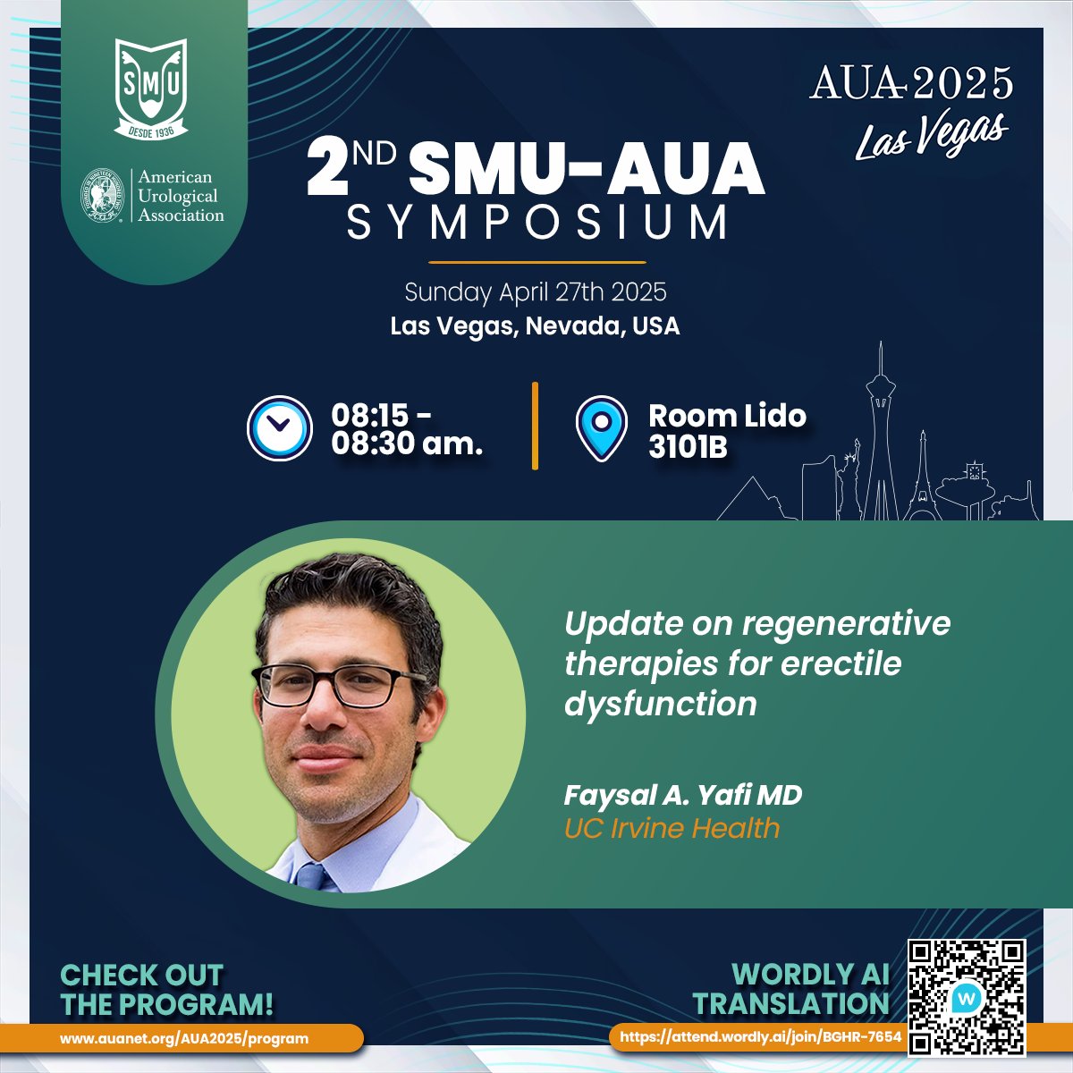 SMU México (@smumexico) on Twitter photo La urología sigue evolucionando y el Dr. Faysal A. Yafi (<a href="/faysal_a_yafi/">Faysal A. Yafi, MD FRCSC</a>), te lo demostrará en su ponencia durante el 2do. Simposio SMU-AUA. 🏥💡¡Lleva tu práctica al siguiente nivel!
📍 Nos vemos en Las Vegas el 27 de abril.
#AUA25 #SMU25 #UrologíaEnMovimiento La urología sigue evolucionando y el Dr. Faysal A. Yafi (<a href="/faysal_a_yafi/">Faysal A. Yafi, MD FRCSC</a>), te lo demostrará en su ponencia durante el 2do. Simposio SMU-AUA. 🏥💡¡Lleva tu práctica al siguiente nivel!
📍 Nos vemos en Las Vegas el 27 de abril.
#AUA25 #SMU25 #UrologíaEnMovimiento