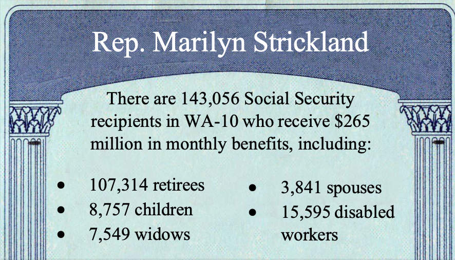 Congresswoman Marilyn Strickland (@repstricklandwa) on Twitter photo #SocialSecurity helps kids, retirees, and so many more Americans.
<a href="/POTUS/">President Donald J. Trump</a> and <a href="/elonmusk/">Elon Musk</a> are dismantling offices, jacking up wait times, and preventing hardworking Americans from securing their benefits. They need to stop playing around with people's lives.
<a href="/HouseDemocrats/">House Democrats</a> #SocialSecurity helps kids, retirees, and so many more Americans.
<a href="/POTUS/">President Donald J. Trump</a> and <a href="/elonmusk/">Elon Musk</a> are dismantling offices, jacking up wait times, and preventing hardworking Americans from securing their benefits. They need to stop playing around with people's lives.
<a href="/HouseDemocrats/">House Democrats</a>