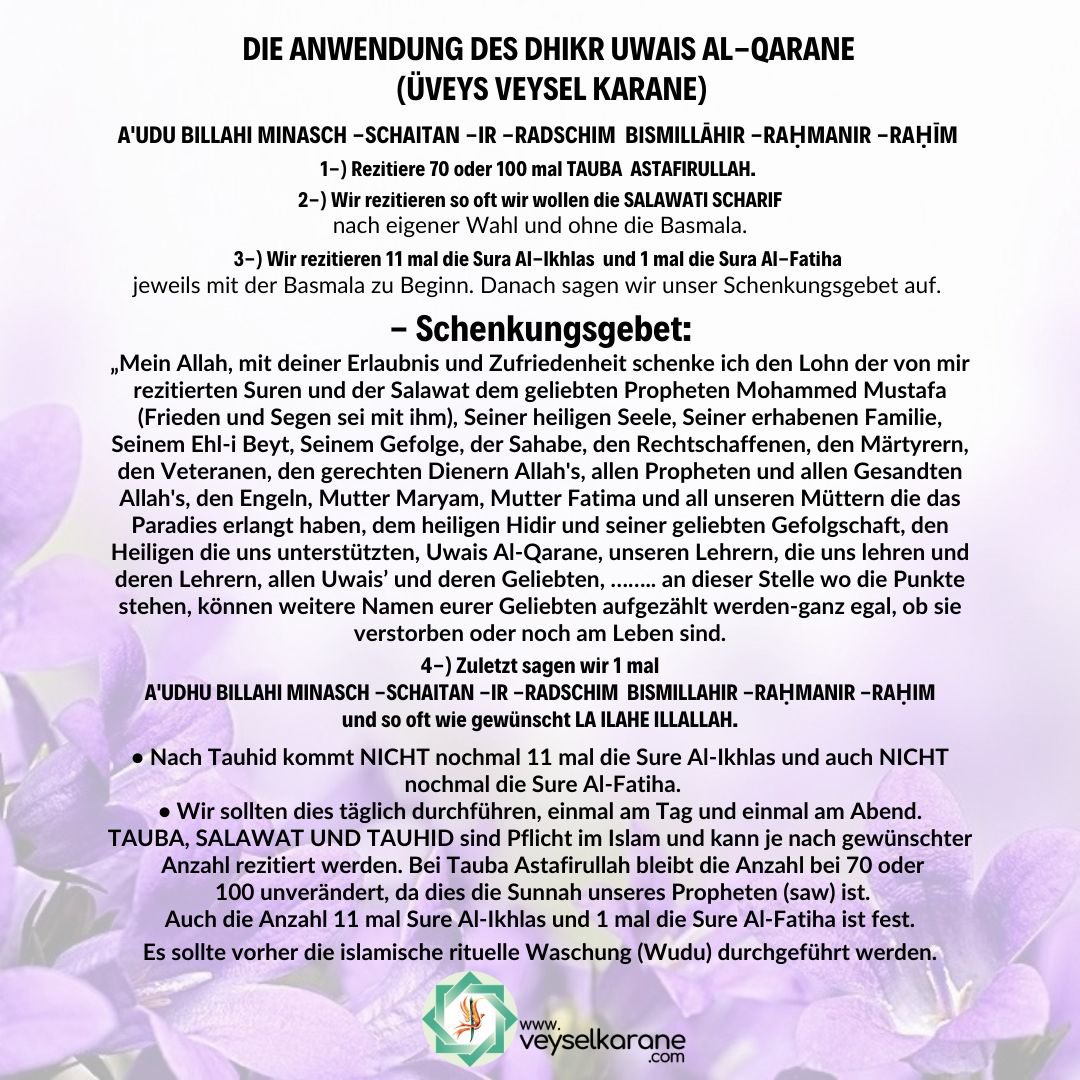 Uwais Deutschland (@uwaisindeutsch1) on Twitter photo Das Wissen und die Hingabe zu Allah erlangen wir mit dem rezitieren des Uwais Veysel Karane Dhikir…
Erlebe und siehe selbst!
<a href="/veyselkarane/">veyselkarane</a> Das Wissen und die Hingabe zu Allah erlangen wir mit dem rezitieren des Uwais Veysel Karane Dhikir…
Erlebe und siehe selbst!
<a href="/veyselkarane/">veyselkarane</a>