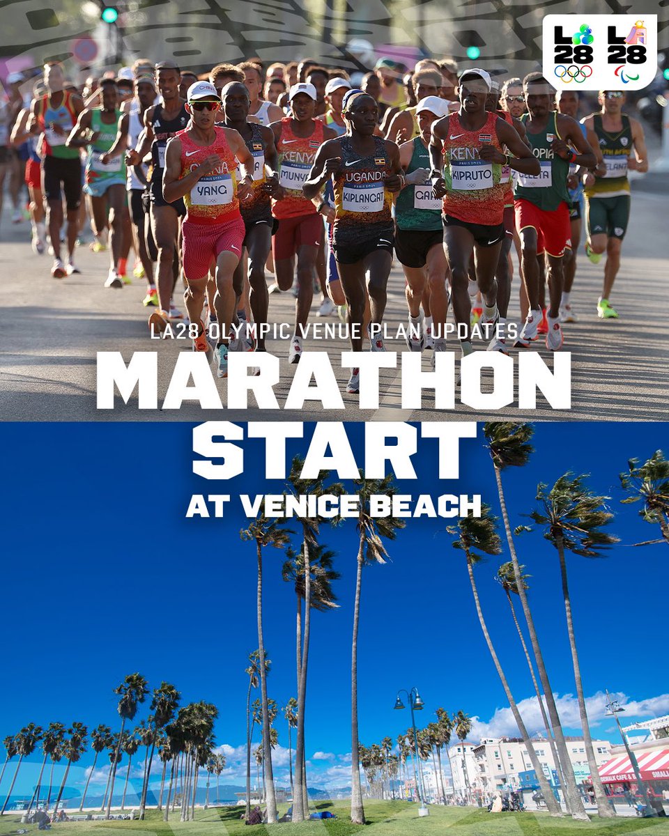 Los Ángeles 2028 anuncia que la salida del maratón olímpico tendrá lugar en el icónico barrio de Venice Beach 🏝️