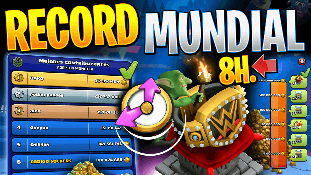 NUEVO VIDEO‼
youtu.be/fKNkGb-ipmY

✅LOGRAMOS CERRAR LA FIEBRE DEL ORO EN 8 H. 24 Min. y CON MANTENIMIENTO de 30 min.
✅HOY HEMOS CERRADO YA EL 2º CLAN CON LA FIEBRE DEL ORO. Te explico las claves
✅SORTEO de PAISAJE DEJANDO COMENTARIO EN EL VIDEO de YOUTUBE

#ClashOfClans