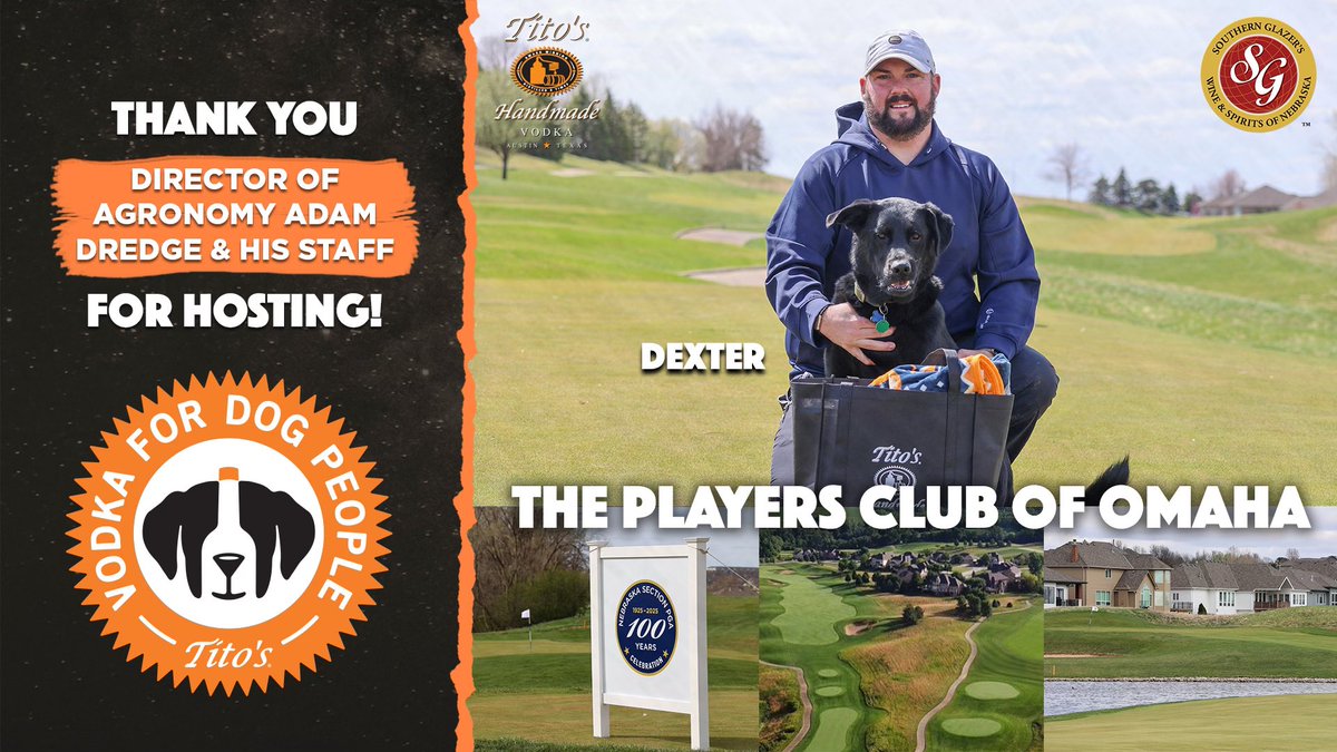 Nebraska Section PGA (@nebraskapga) on Twitter photo Dexter is such a great host! πΆ
Shoutout to Director of Agronomy <a href="/AdamDredge6/">Adam Dredge</a> and his entire staff at <a href="/PC_Omaha/">Players Club Omaha</a> for hosting our <a href="/TitosVodka/">TitosVodka</a> Holes of the Week! β³οΈ
Learn more about ππ€ππ π ππ€π§ πΏπ€π πππ€π₯π‘π & protect animals in our lives π² titosvodka.com/dogs/ Dexter is such a great host! πΆ
Shoutout to Director of Agronomy <a href="/AdamDredge6/">Adam Dredge</a> and his entire staff at <a href="/PC_Omaha/">Players Club Omaha</a> for hosting our <a href="/TitosVodka/">TitosVodka</a> Holes of the Week! β³οΈ
Learn more about ππ€ππ π ππ€π§ πΏπ€π πππ€π₯π‘π & protect animals in our lives π² titosvodka.com/dogs/