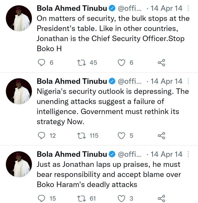 RBiakpara's tweet photo. 10 years now of gross incompetence from Buhari's and Tinubu's APC.

"The bulk (sic) stops with you". Which by the way is supposed to be "the buck stops at the President's table". https://t.co/dP9VoAqG7I