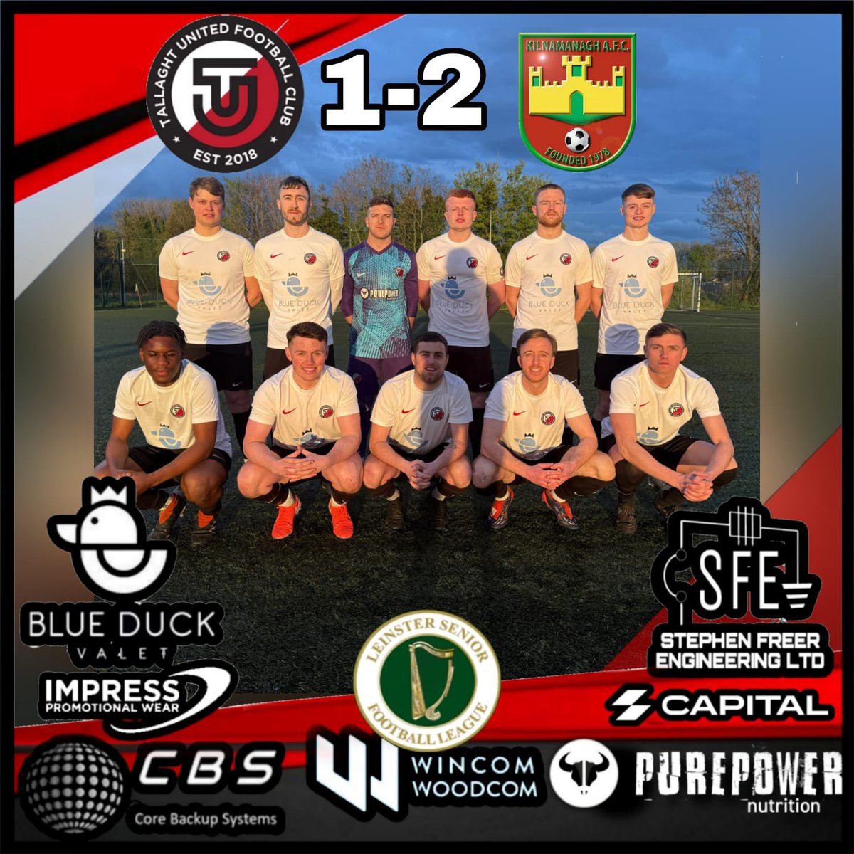 ⚽️Match Result⚽️

Tallaght United 1-2 Kilnamanagh AFC

Our first loss in the league. Kilnamanagh done well on the night. We go again Thursday night!

Goal scorer
Mark ⚽️

Cmon Tallaght
#TallaghtUnited