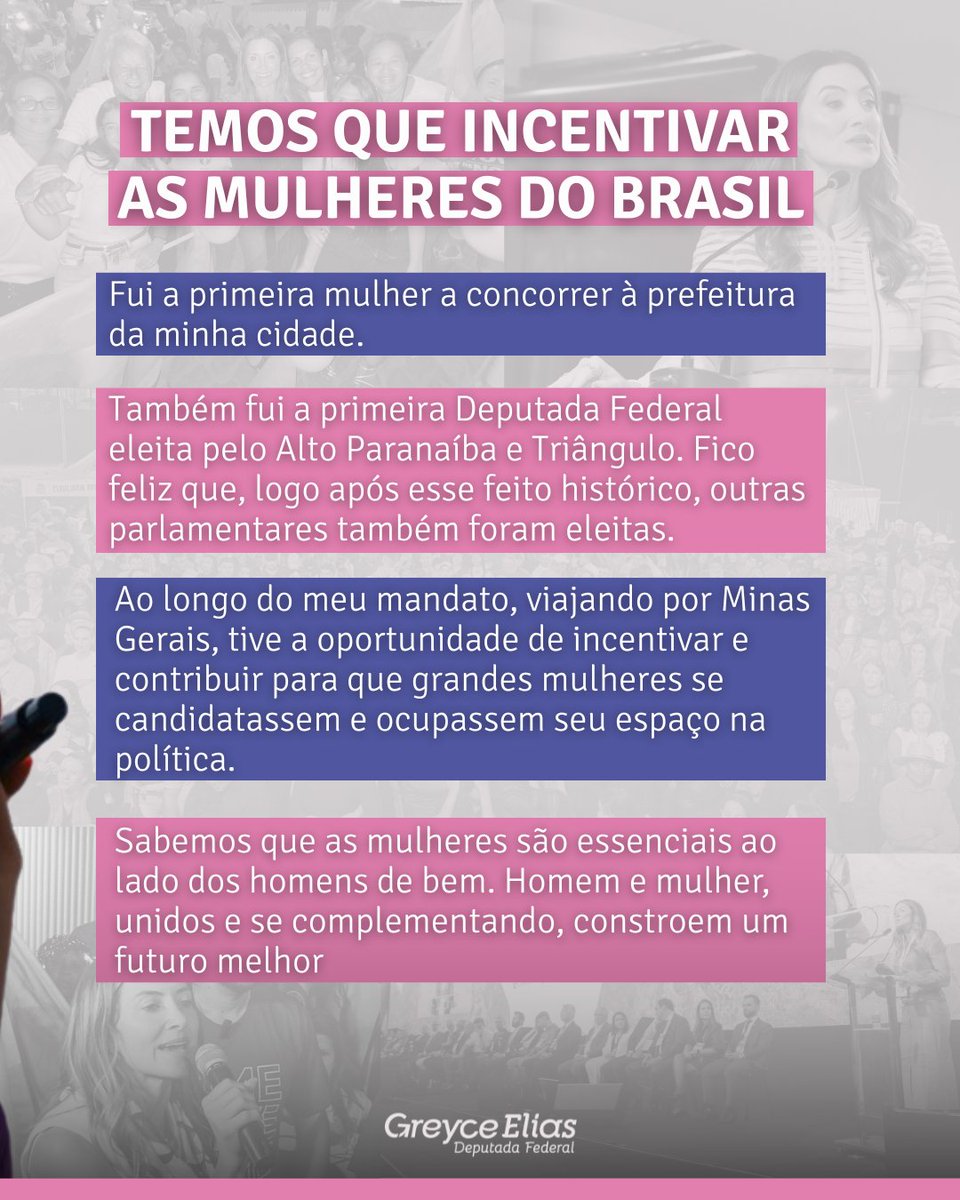 Posicione-se❗  A mulher é essencial na política — assim como os homens.
Temos uma visão sensível, holística e orientada por propósito. Não fazemos por fazer: tem que ter sentido, tem que transformar.