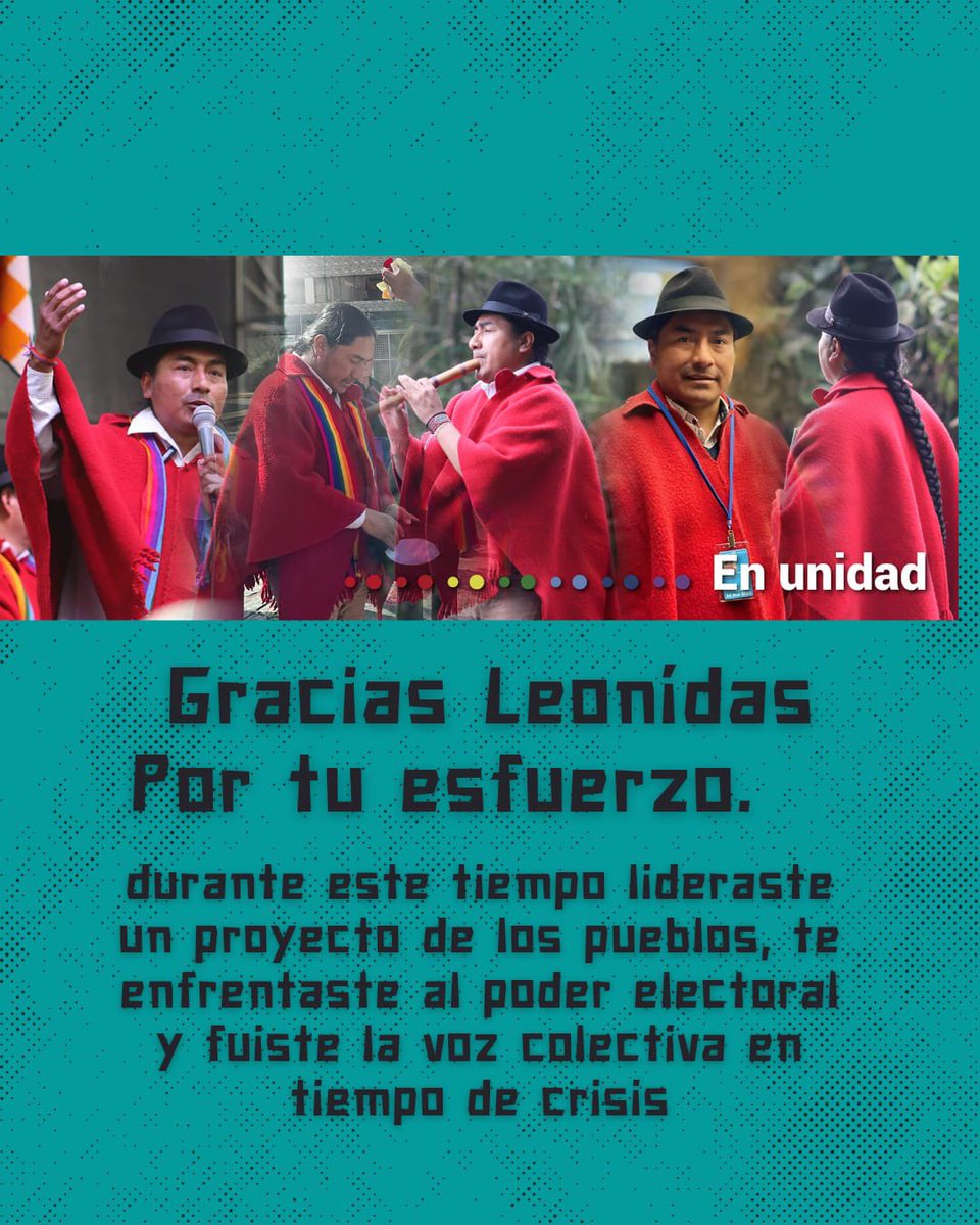 Ante la arremetida de la derecha ahora legitimada y los ataques racistas. Aquí estamos <a href="/LeonidasIzaEc/">Leonidas Iza Salazar</a>. Que la sabiduría de los pueblos y nacionalidades, de la <a href="/CONAIE_Ecuador/">CONAIE</a> y su proyecto político, ilumine este tiempo oscuro de avanzada fascista.