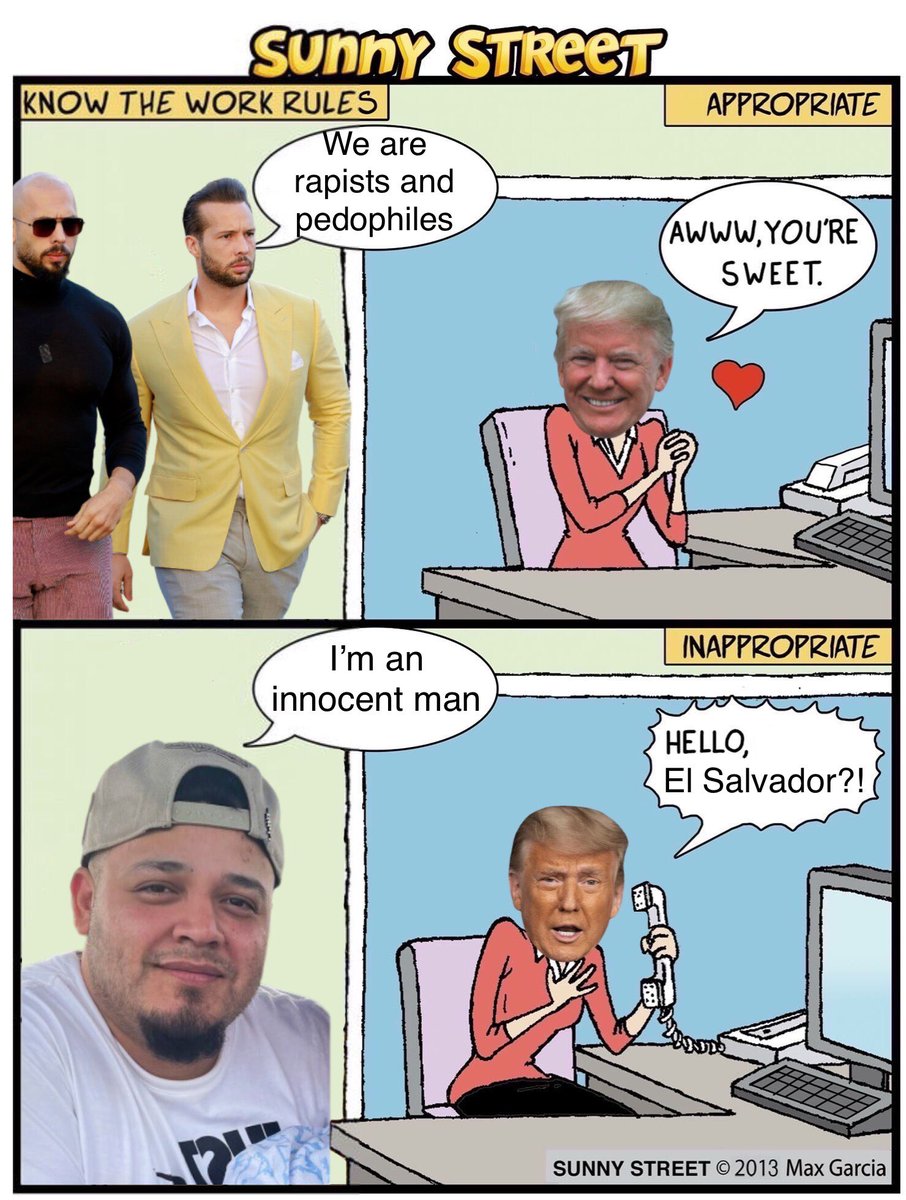 marionumber4's tweet image. Donald Trump when the Tate brothers vs. Kilmar Abrego Garcia