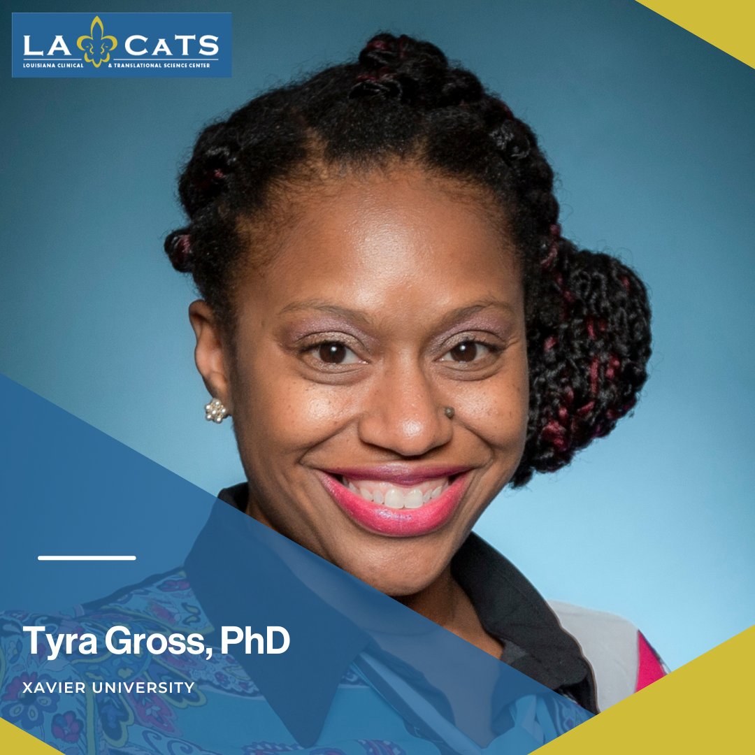 LA CaTS Center IDeA-CTR (@lacatscenter) on Twitter photo 👏A big congrats to our new LA CaTS Featured Investigator Dr. Tyra Gross <a href="/XULA1925/">Xavier Univ. of LA</a>! Get to know her and read about her important research in the community. #translationalTuesday #IDeACTR #CommunityScholar #IDeAImpact
🔗lacats.org/news-and-publi… 👏A big congrats to our new LA CaTS Featured Investigator Dr. Tyra Gross <a href="/XULA1925/">Xavier Univ. of LA</a>! Get to know her and read about her important research in the community. #translationalTuesday #IDeACTR #CommunityScholar #IDeAImpact
🔗lacats.org/news-and-publi…