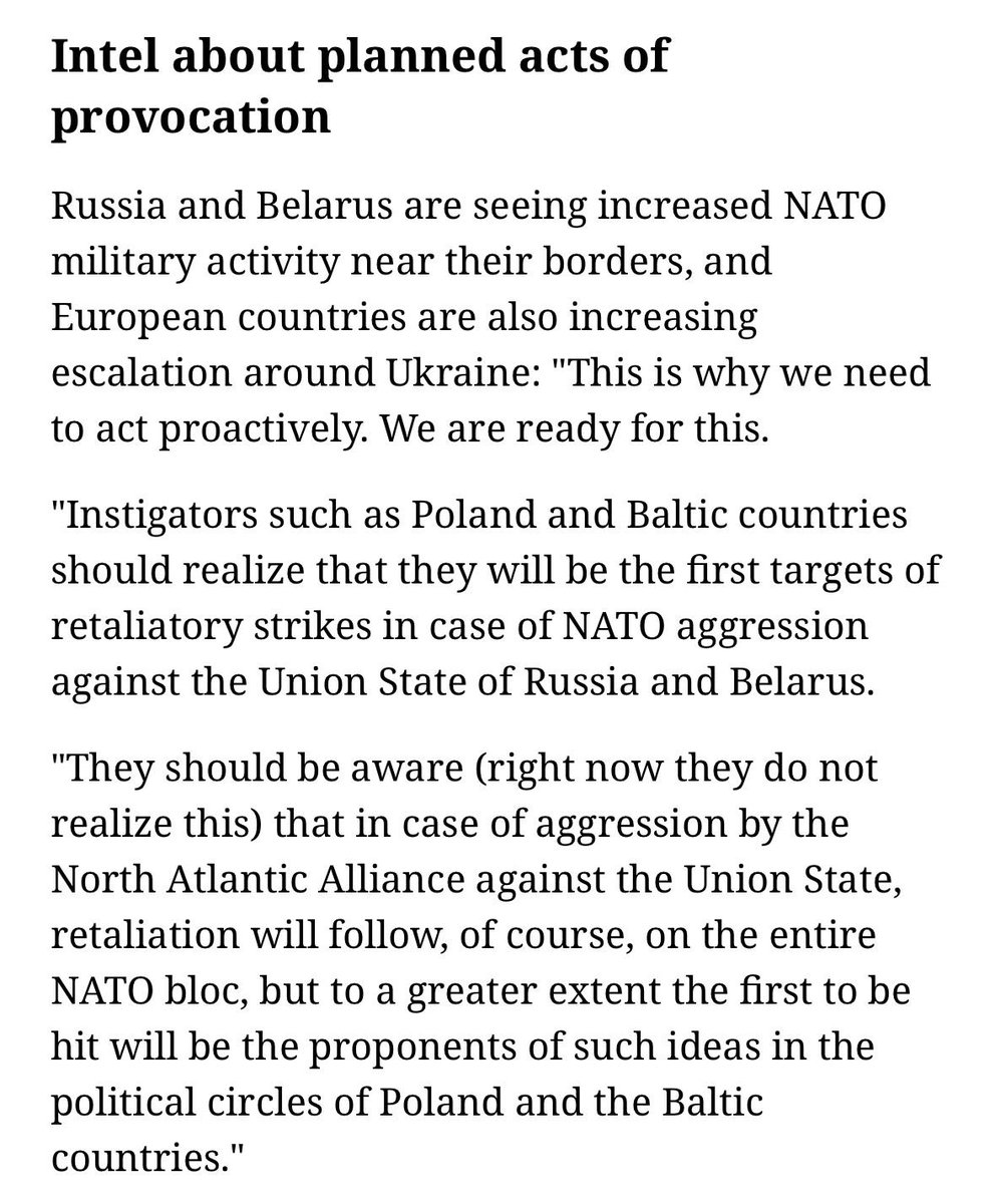 Whoever believes that 🇷🇺 war in 🇺🇦 will stay there is sorely mistaken. 

Russia’s intelligence continues with gaslighting about the Baltic states,  Poland and new provocations. 

Russia wants to use little green men and to show that NATO is a paper tiger. ⬇️