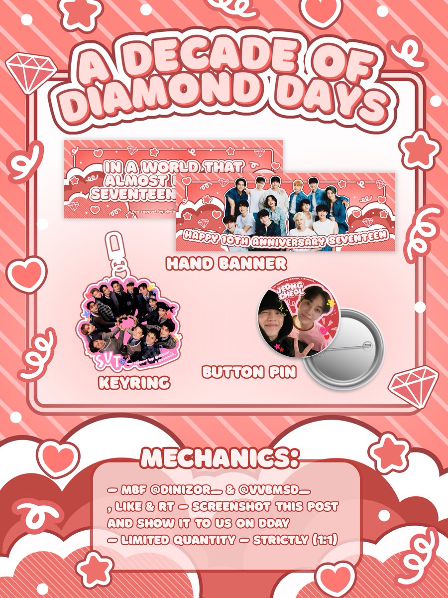 Hello Davao Carats!

“In a world that almost lost me, Seventeen saved me”

Seventeen 10th Anniversary
> Fan support by: <a href="/dinizor_/">D 🐰 | MERCH BAN 🩶 | Inactive</a> &amp; @vvbmsd_ 

🗓️ : May 25, 2025
📍: 5th flr. Pink Walters bldg, Quimpo blvd. (org by: <a href="/caratevents/">caratevents (Feb Bros cupsleeve event 📌)</a>)

Mechanics below ⬇️
#JourneyOfYouth
#Caratevents