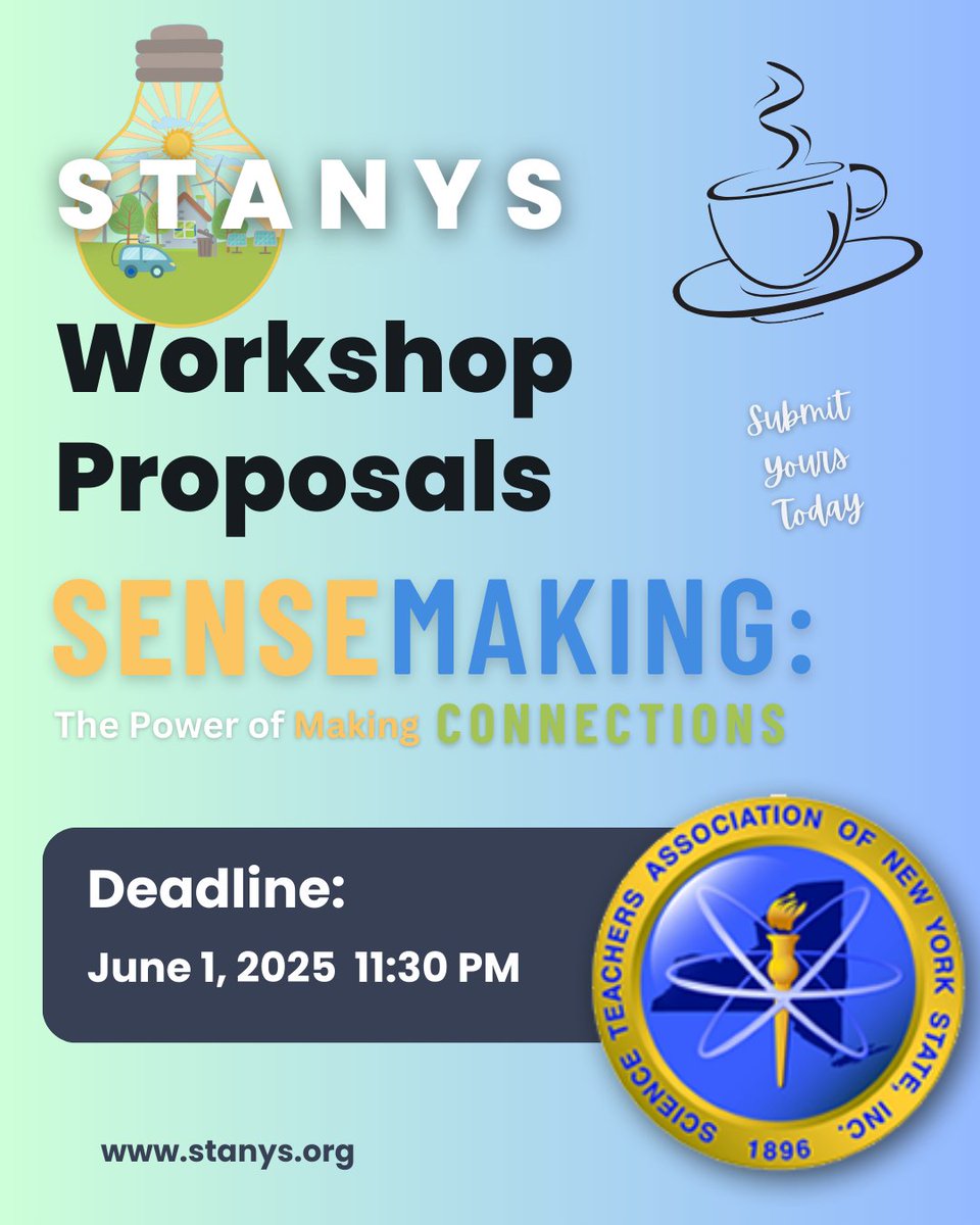 Weekend goals:
 ✅ Do laundry
 ✅ Water plants
 ✅ Submit your #STANYS25 workshop proposal like the science hero you are
 ☕ Bonus points for writing it while double-fisting iced coffee and imposter syndrome.

🔗 bit.ly/4hUSUc0