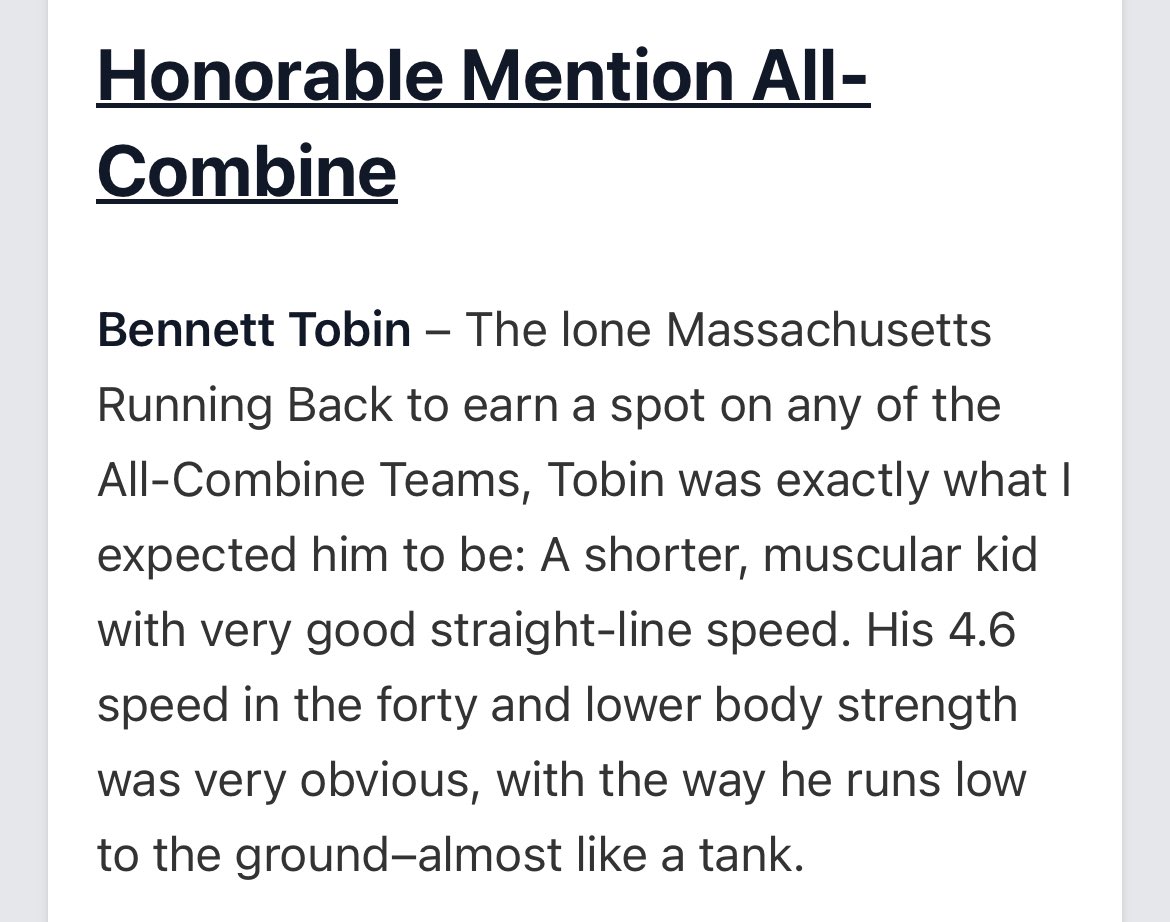 Bennett Tobin (@bennetttobin24) on Twitter photo 4.6 40 YD DASH (handtimed) thank you <a href="/PrepRedzoneNext/">Prep Redzone ๐๐๐๐ ๐</a> for the honorable mention 4.6 40 YD DASH (handtimed) thank you <a href="/PrepRedzoneNext/">Prep Redzone ๐๐๐๐ ๐</a> for the honorable mention